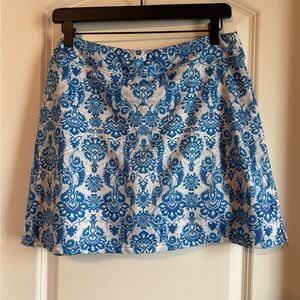Blue and White A-Line Mini Skort